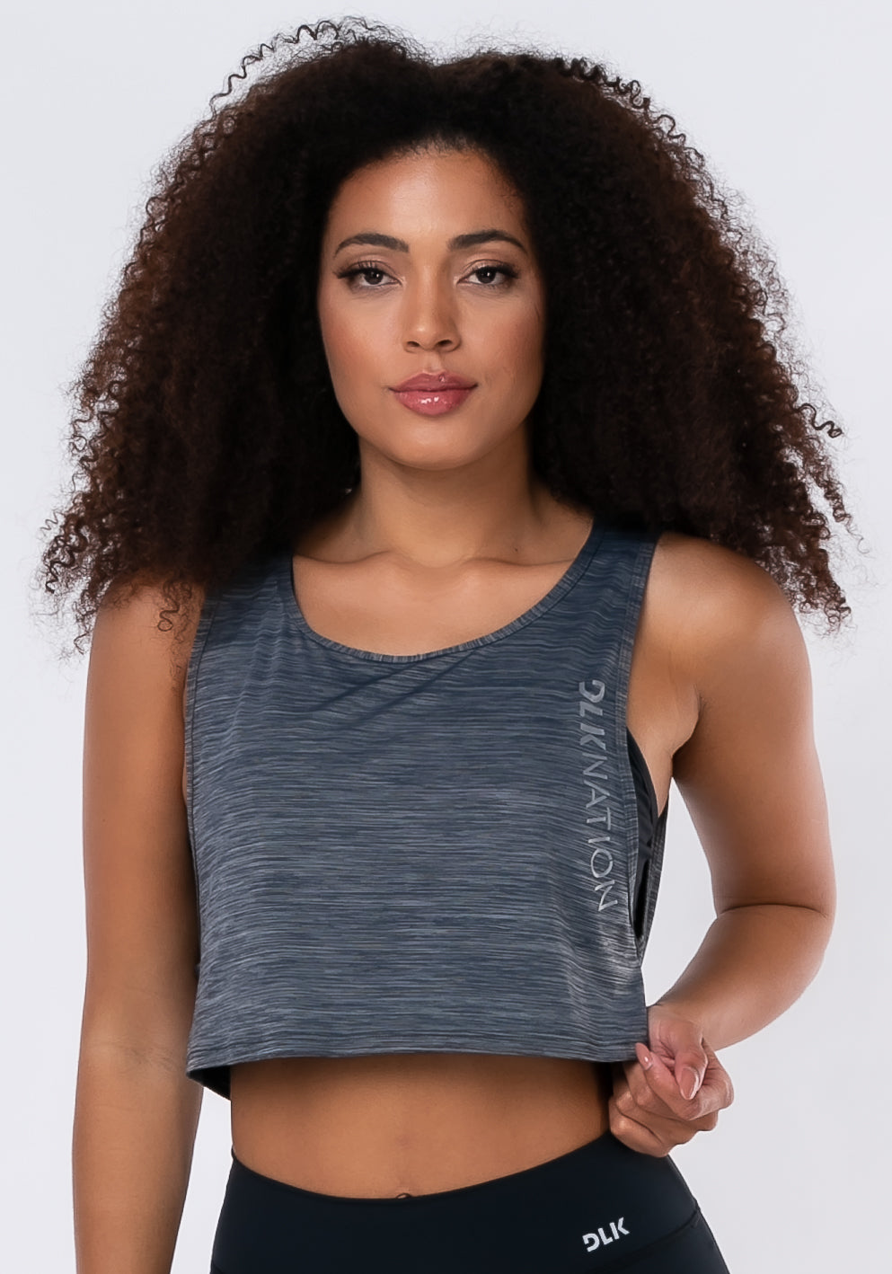 Cropped Sem Bojo Nation Grafite Dlk