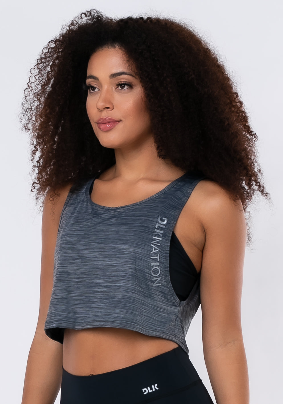 Cropped Sem Bojo Nation Grafite Dlk