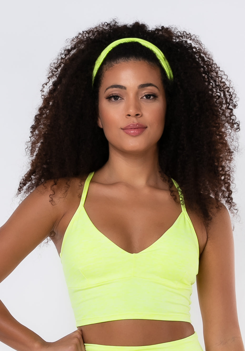 Cropped Bojo Removível Nation Alças Cruzadas Amarelo Dlk