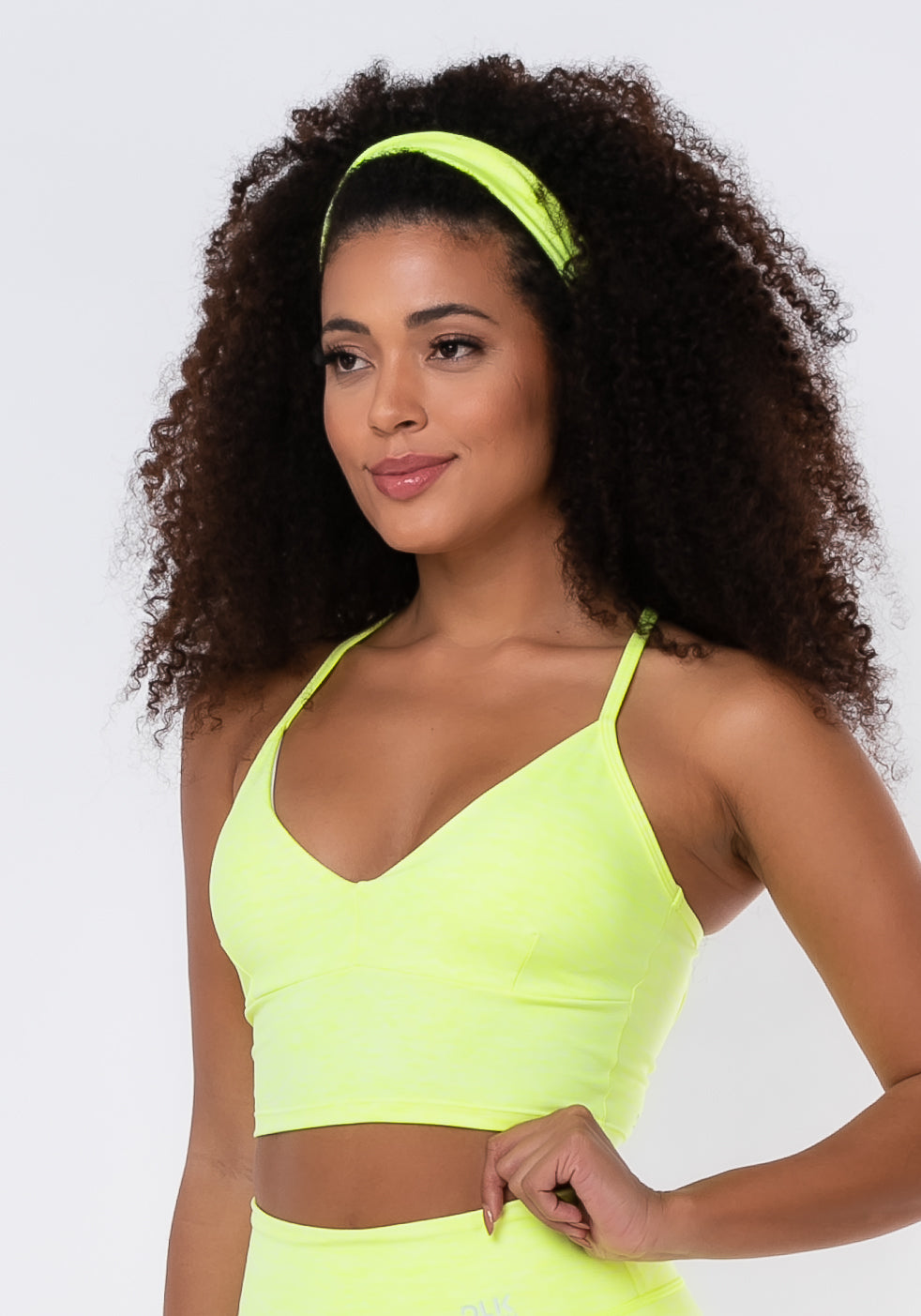 Cropped Bojo Removível Nation Alças Cruzadas Amarelo Dlk