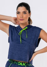Cropped Com Capuz Nation Azul Marinho Dlk
