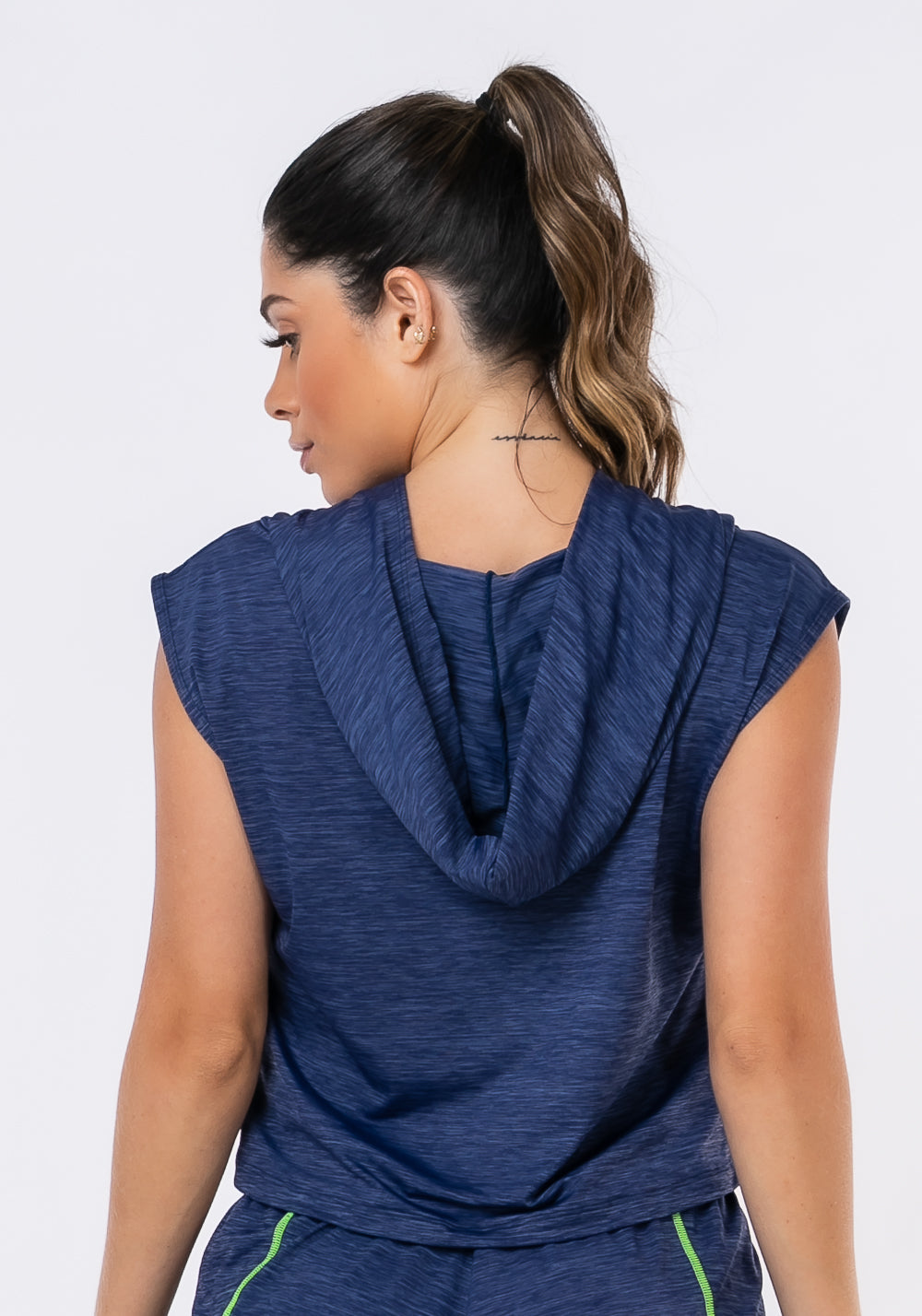 Cropped Com Capuz Nation Azul Marinho Dlk