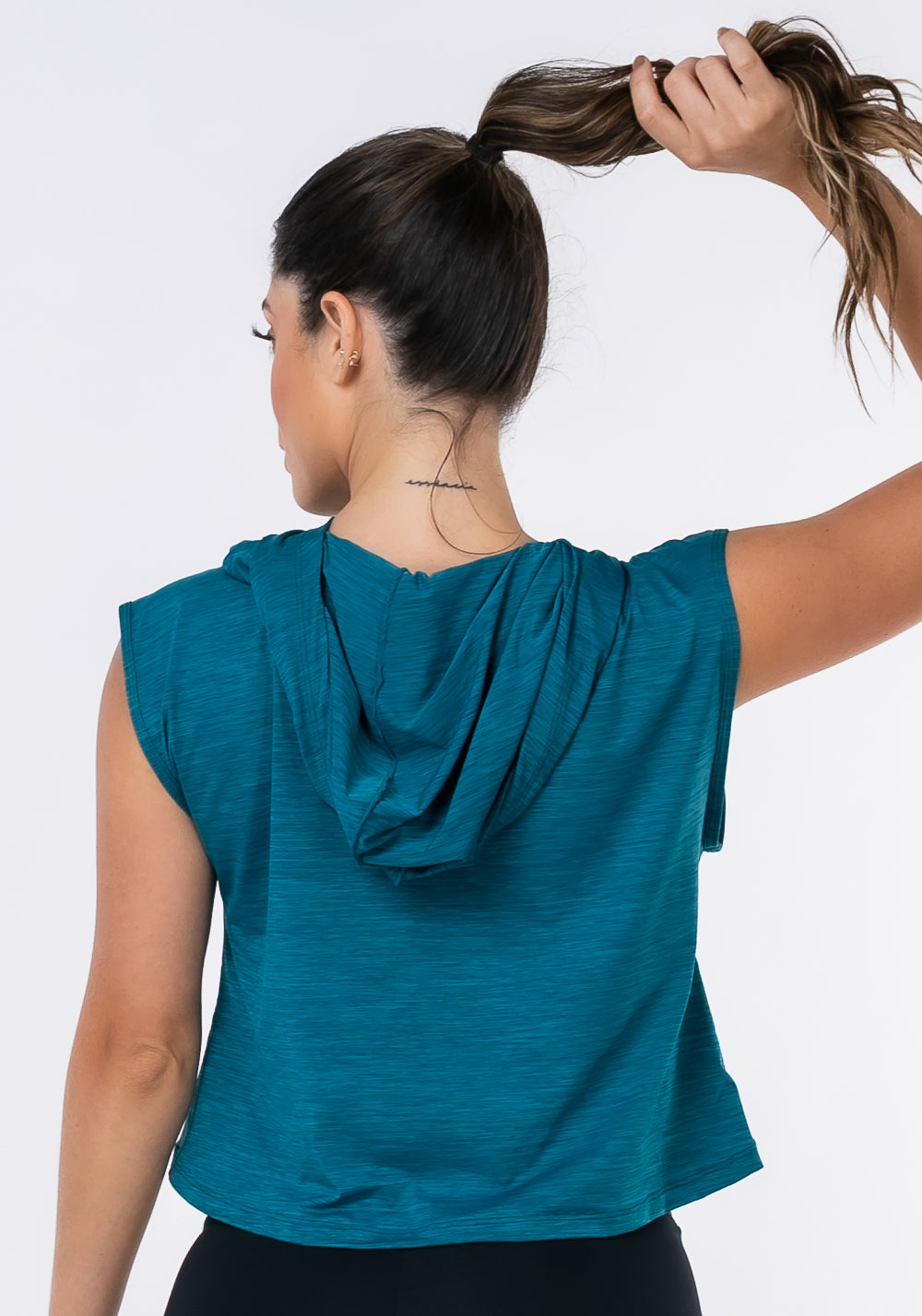 Cropped Com Capuz Nation Azul Dlk