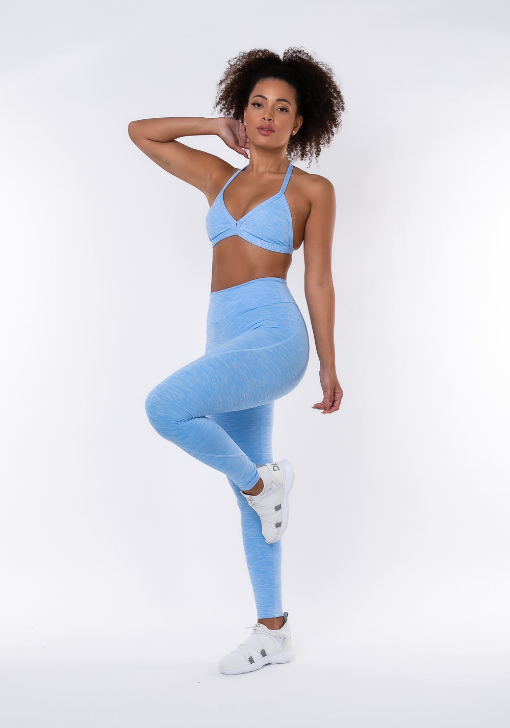 Calça Legging Nation Com Cortes Azul Dlk