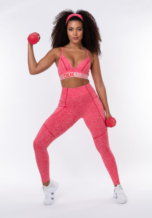 Calça Legging Nation Bolso Lateral Vermelho Dlk