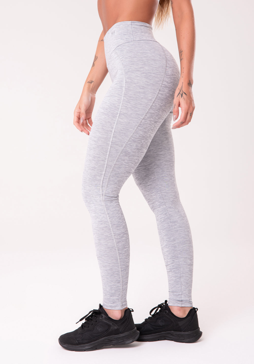 Calça Legging Com Costura Lateral Nation Cinza Dlk