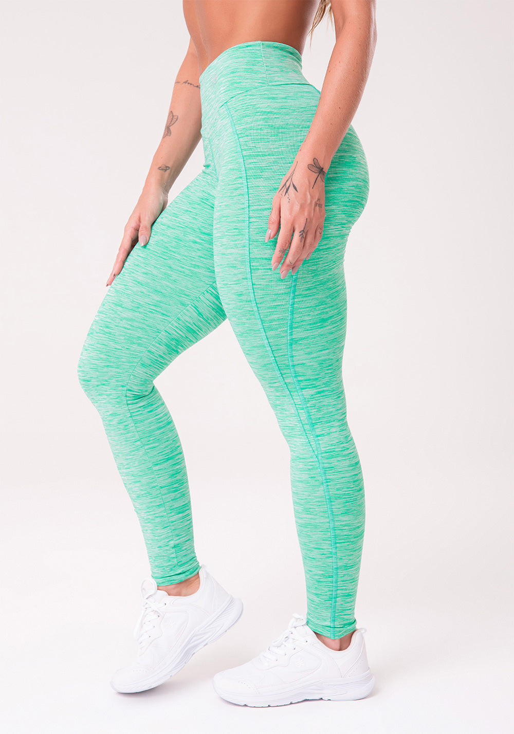 Calça Legging Com Costura Lateral Nation Verde Dlk