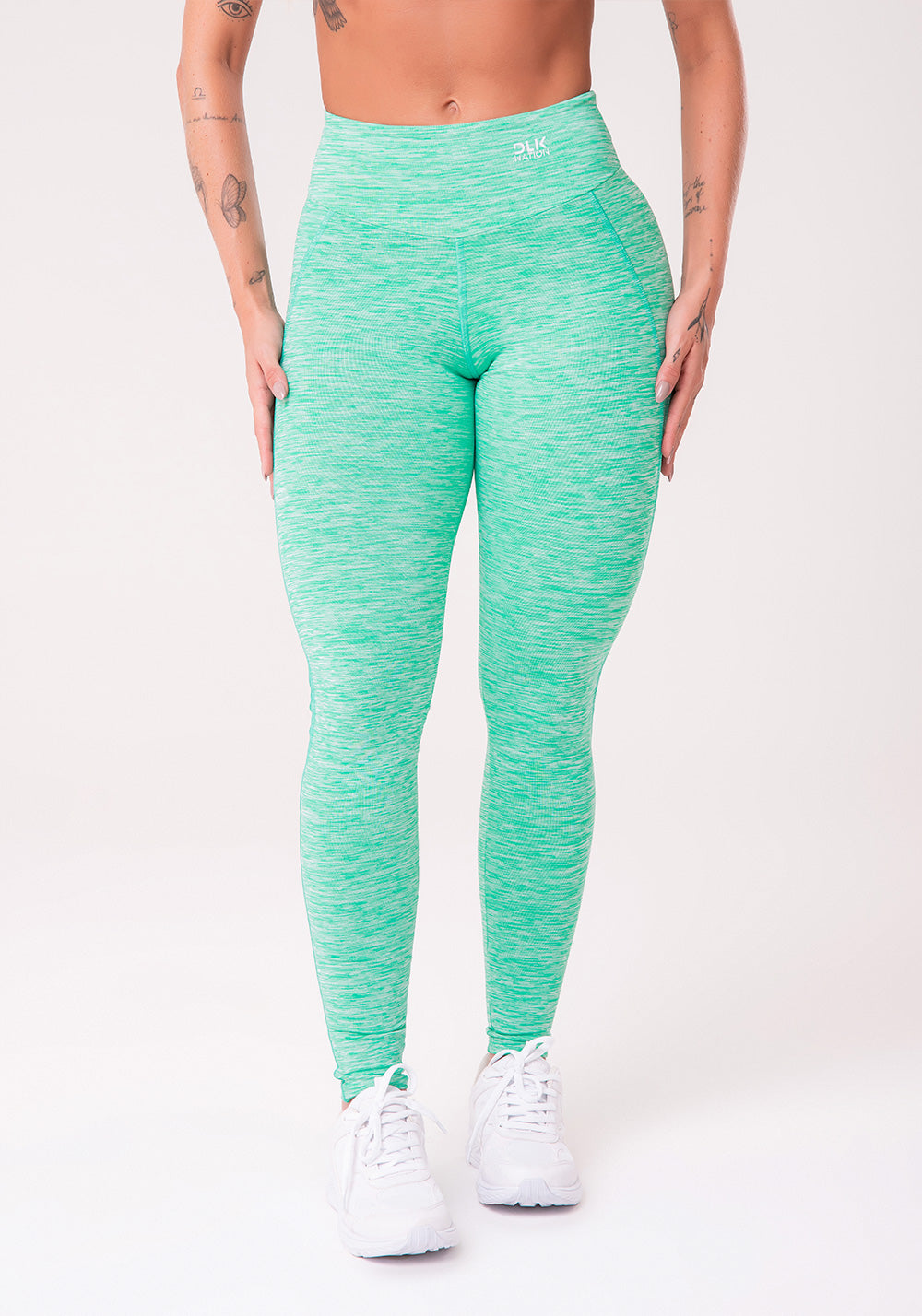 Calça Legging Com Costura Lateral Nation Verde Dlk
