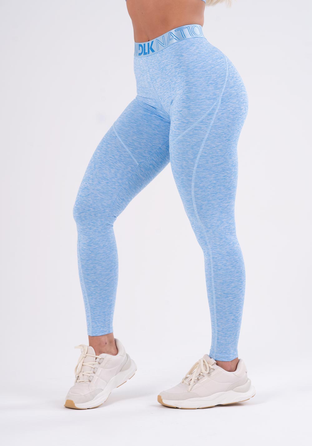 Calça Legging Nation Com Elástico No Cós Azul Dlk