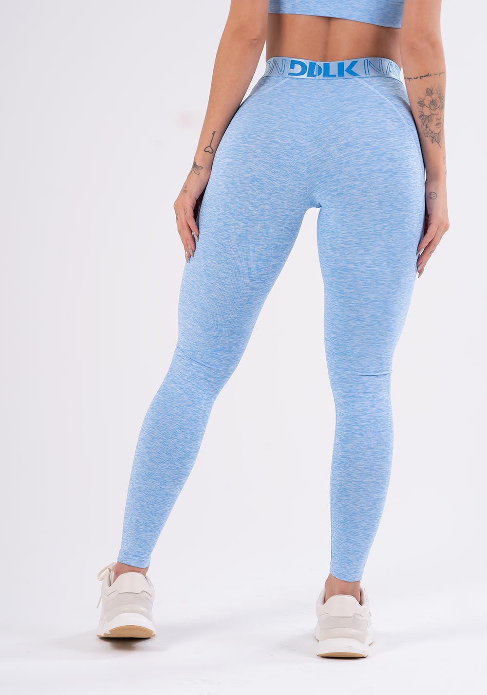 Calça Legging Nation Com Elástico No Cós Azul Dlk
