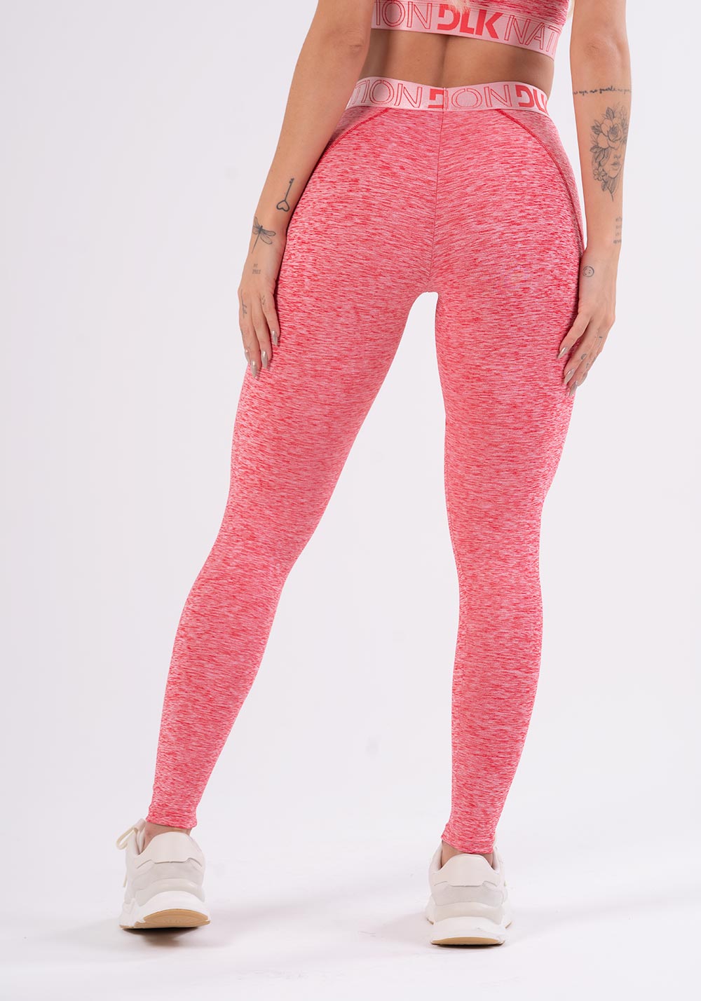Calça Legging Nation Com Elástico No Cós Vermelho Dlk