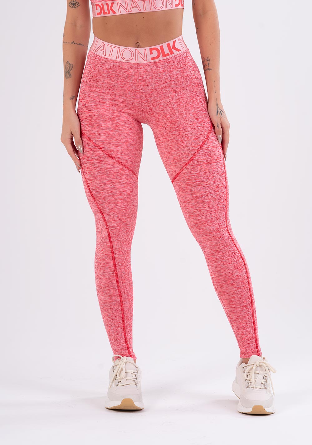 Calça Legging Nation Com Elástico No Cós Vermelho Dlk