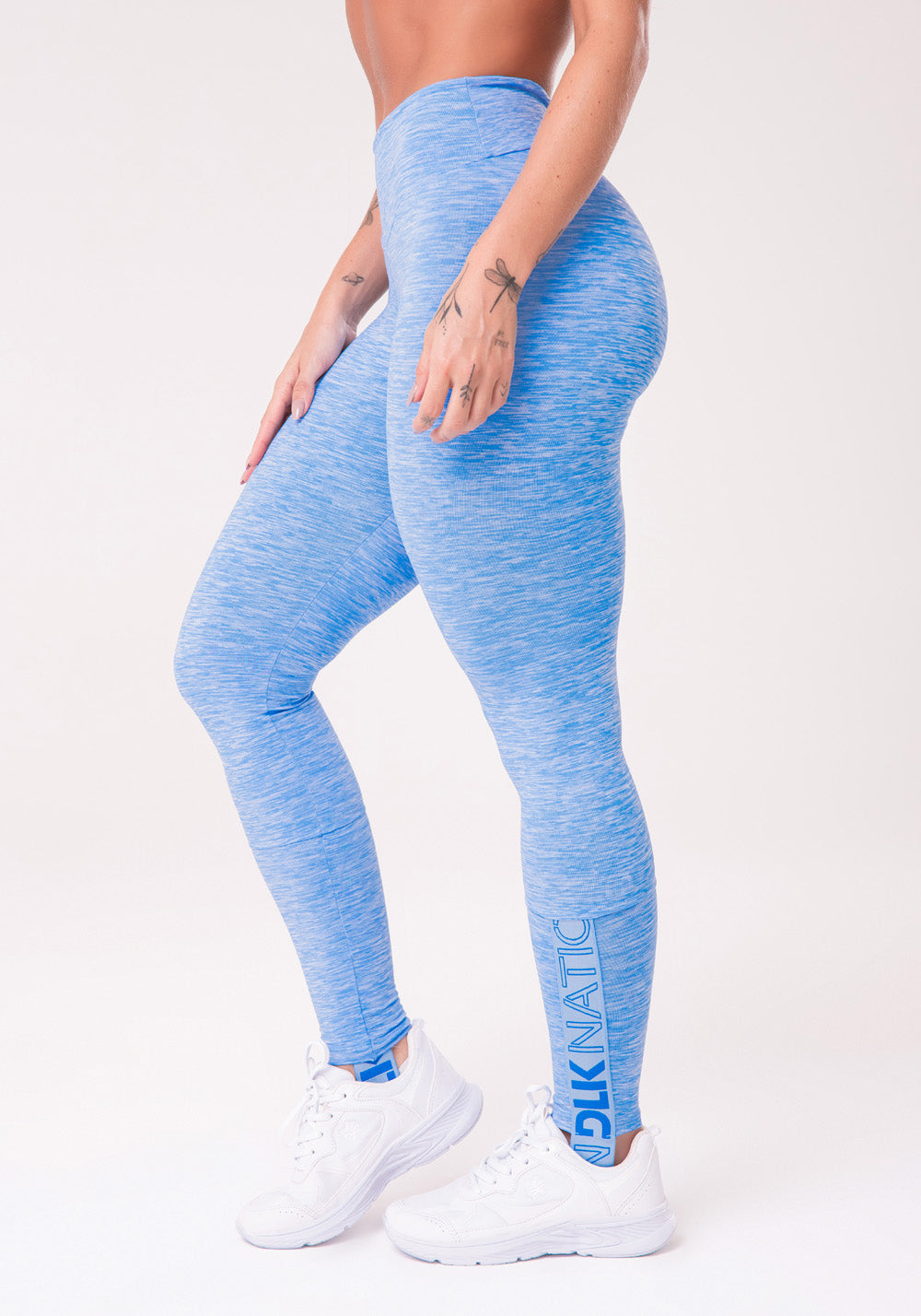 Calça Legging Nation Com Elástico No Pezinho Azul Dlk