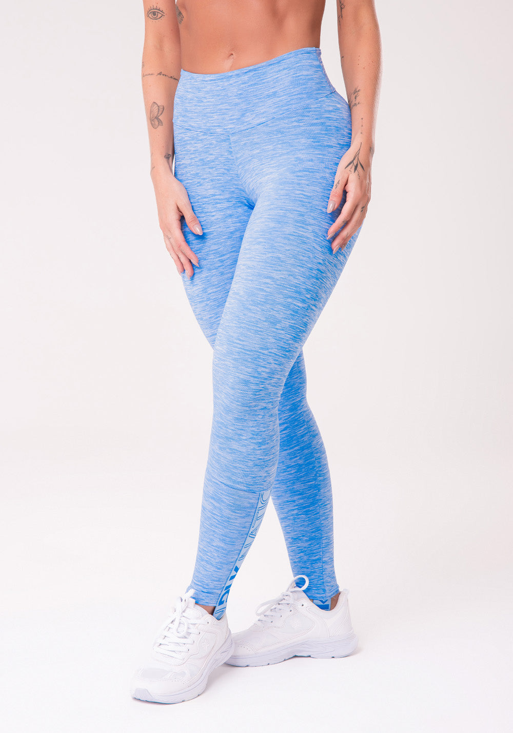 Calça Legging Nation Com Elástico No Pezinho Azul Dlk