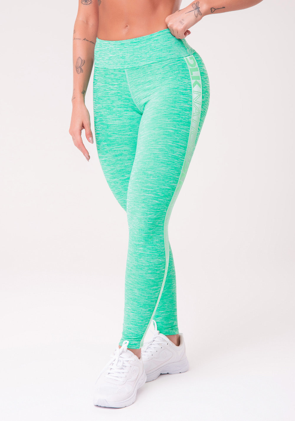 Calça Legging Nation Com Elástico Na Lateral Verde Dlk