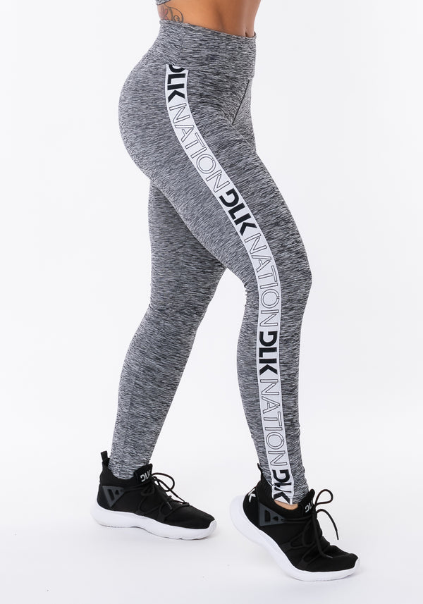Calça Legging Nation Com Elástico Na Lateral Mescla Dlk