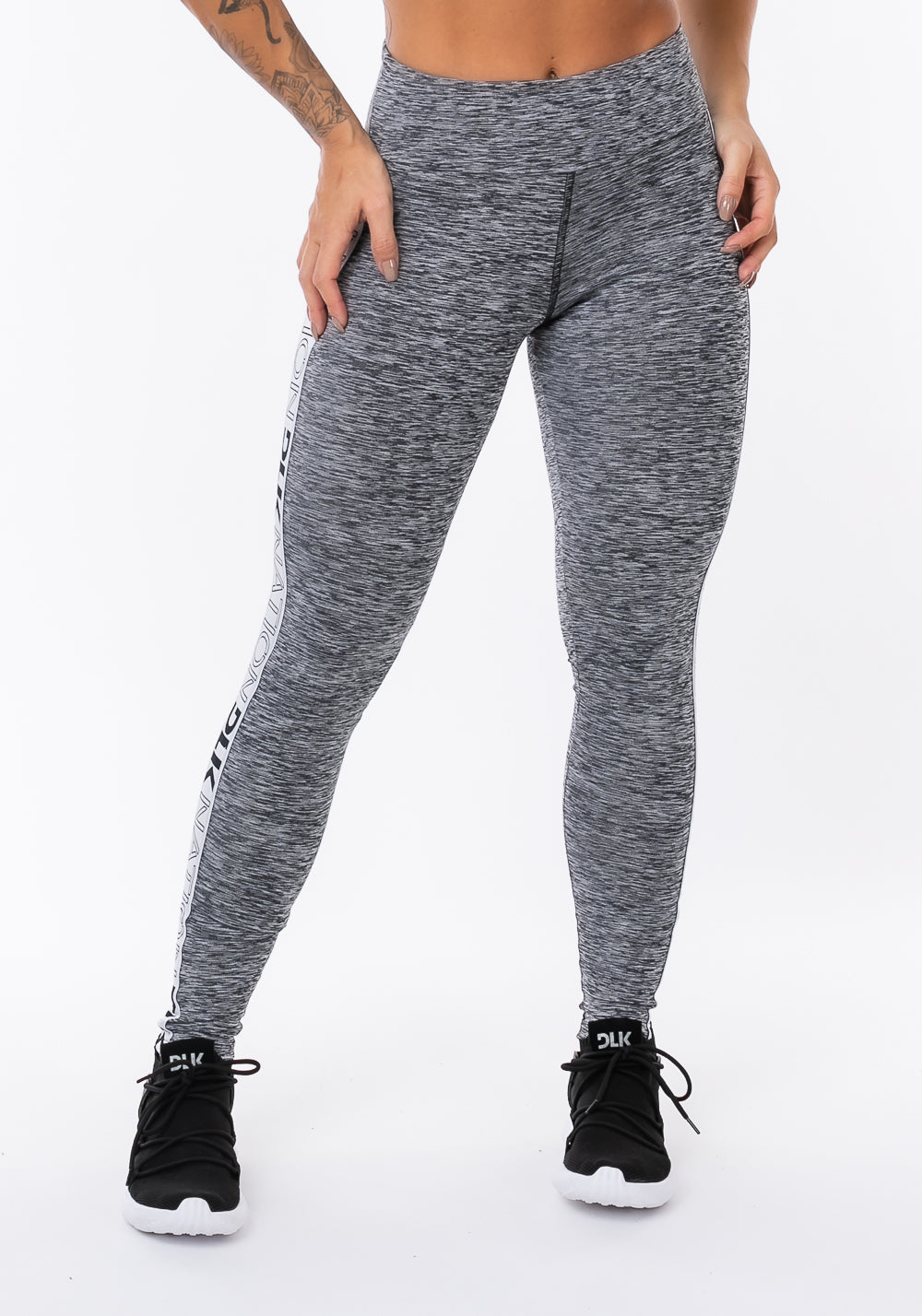 Calça Legging Nation Com Elástico Na Lateral Mescla Dlk