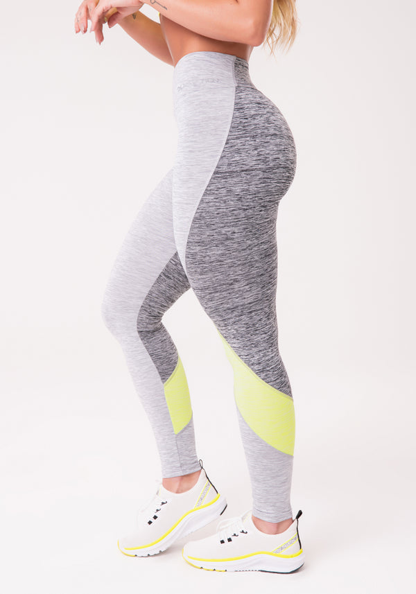 Calça Legging Nation Com Recortes Na Lateral Amarelo Dlk