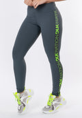 Calça Legging Nation Com Elástico Lateral Grafite Dlk