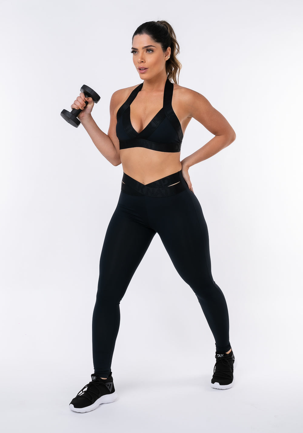 Calça Legging Nation Elástico Personalizado Preto Dlk