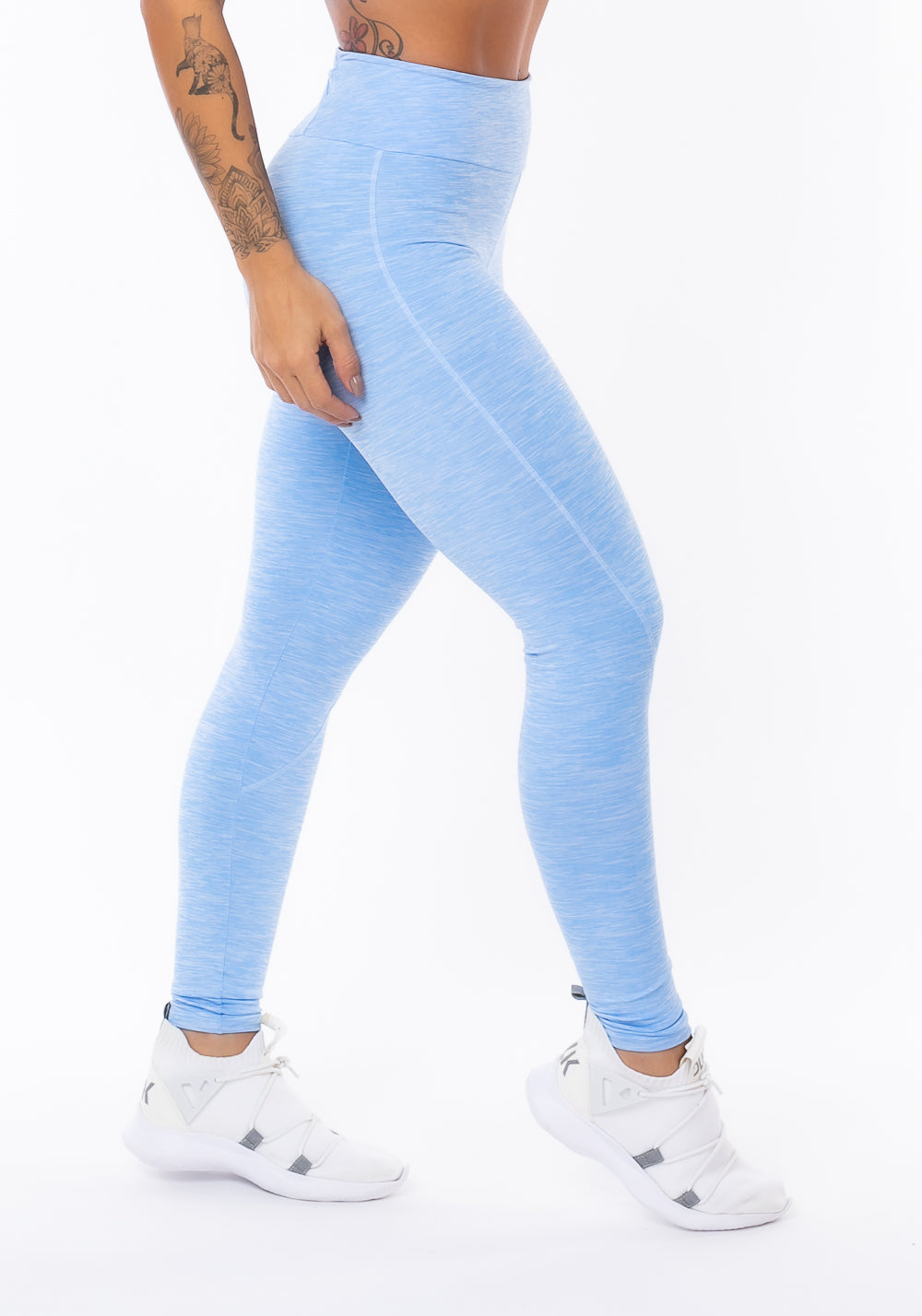 Calça Legging Nation Com Bolso No Cós Azul Dlk