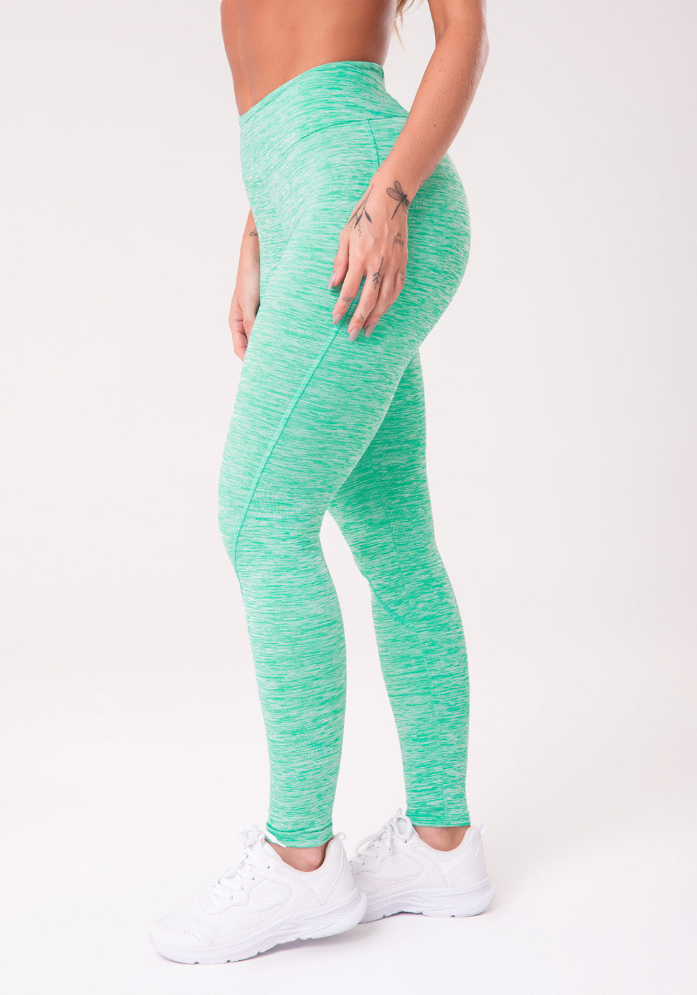 Calça Legging Nation Com Bolso No Cós Verde Dlk