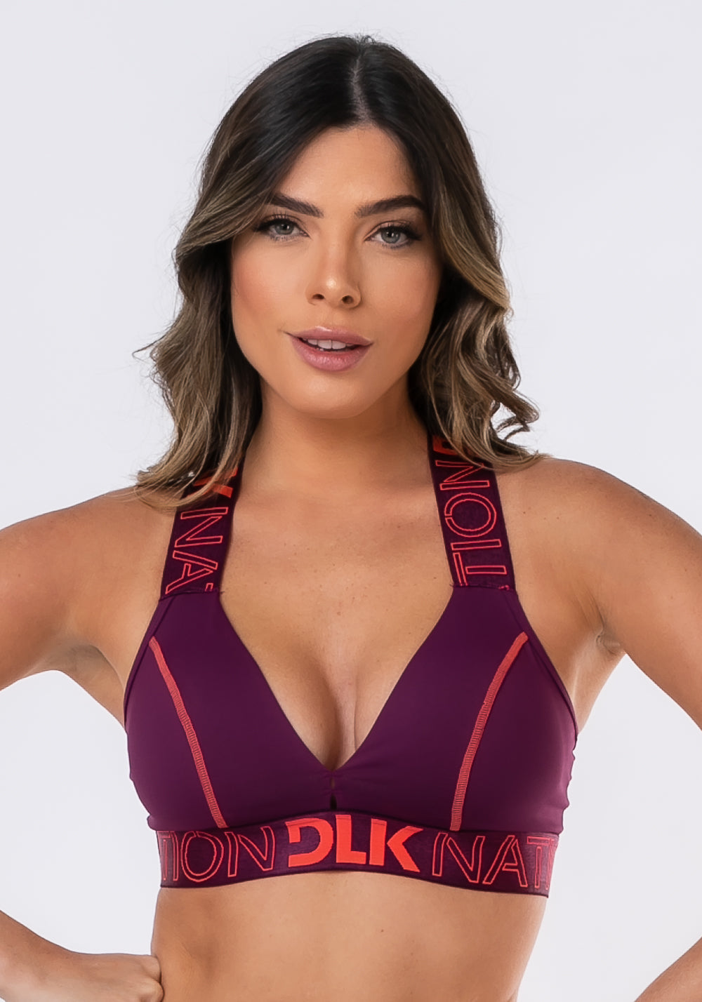 Top Com Bojo Removível Nation Elástico Personalizado Vinho Dlk