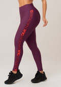 Calça Legging Nation Com Elástico Lateral Vinho Dlk