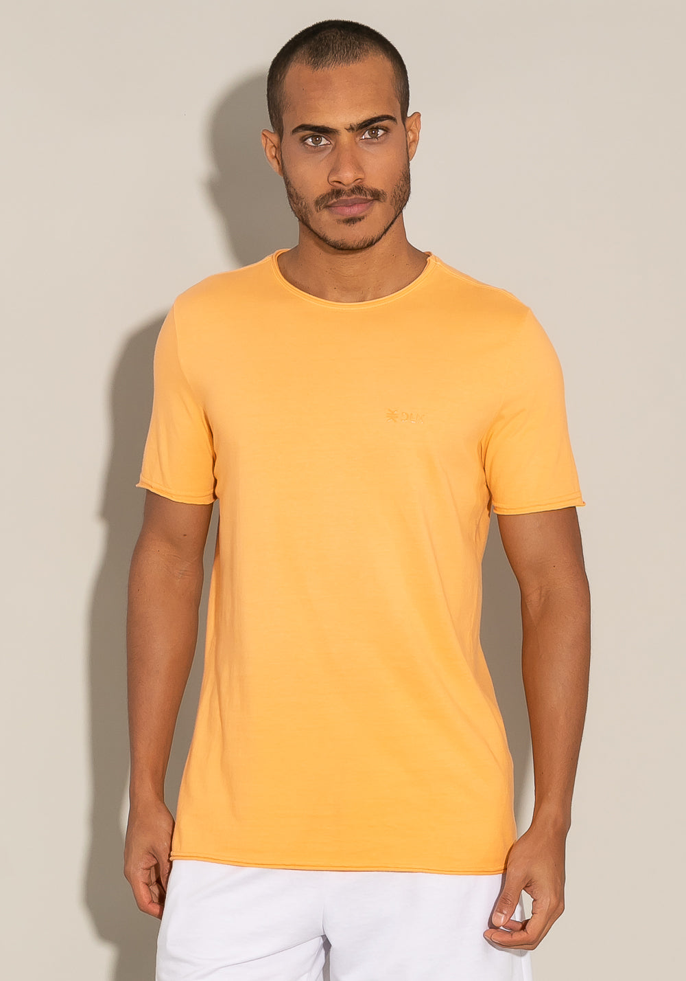 Camiseta Manga Curta For Men Acabamento A Fio Laranja Dlk