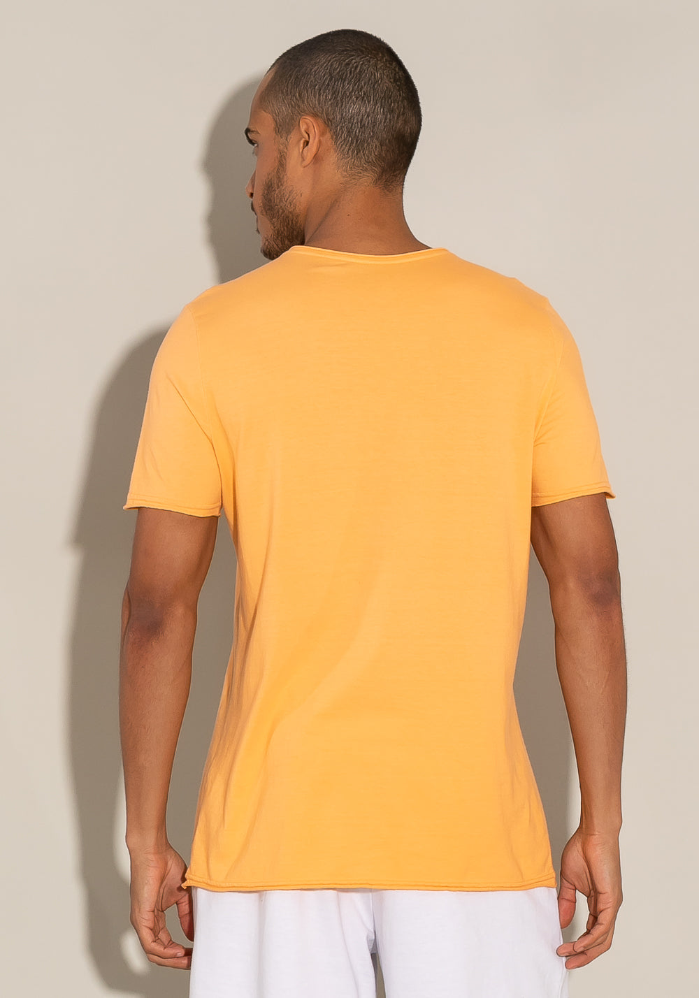 Camiseta Manga Curta For Men Acabamento A Fio Laranja Dlk