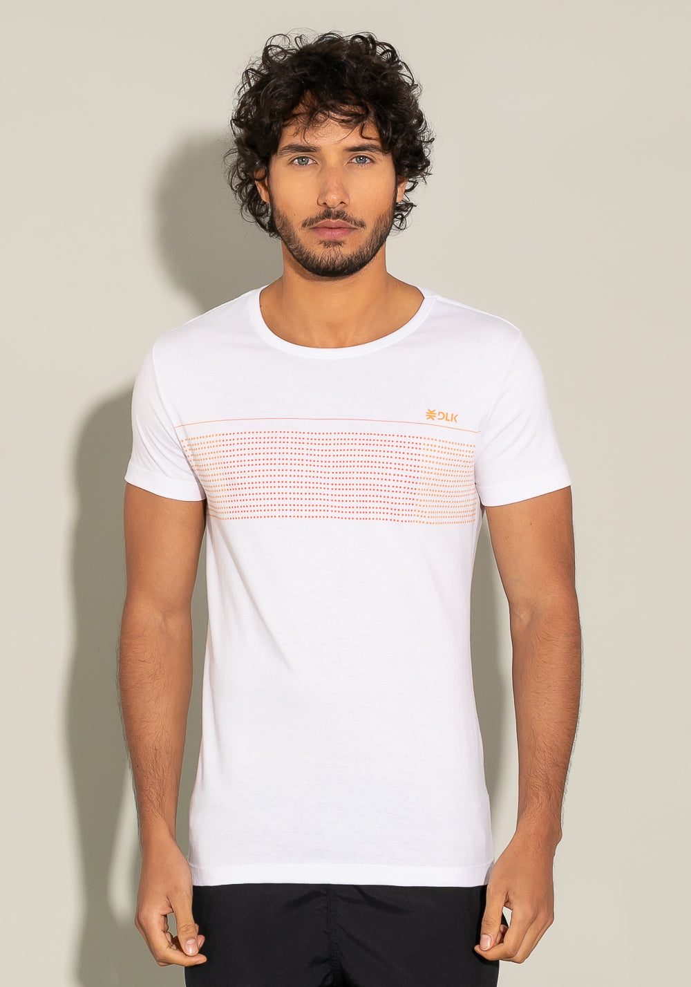 Camiseta Manga Curta For Men Slim Branca Com Silk Degradê Dlk
