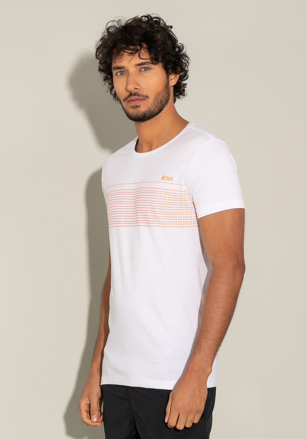 Camiseta Manga Curta For Men Slim Branca Com Silk Degradê Dlk