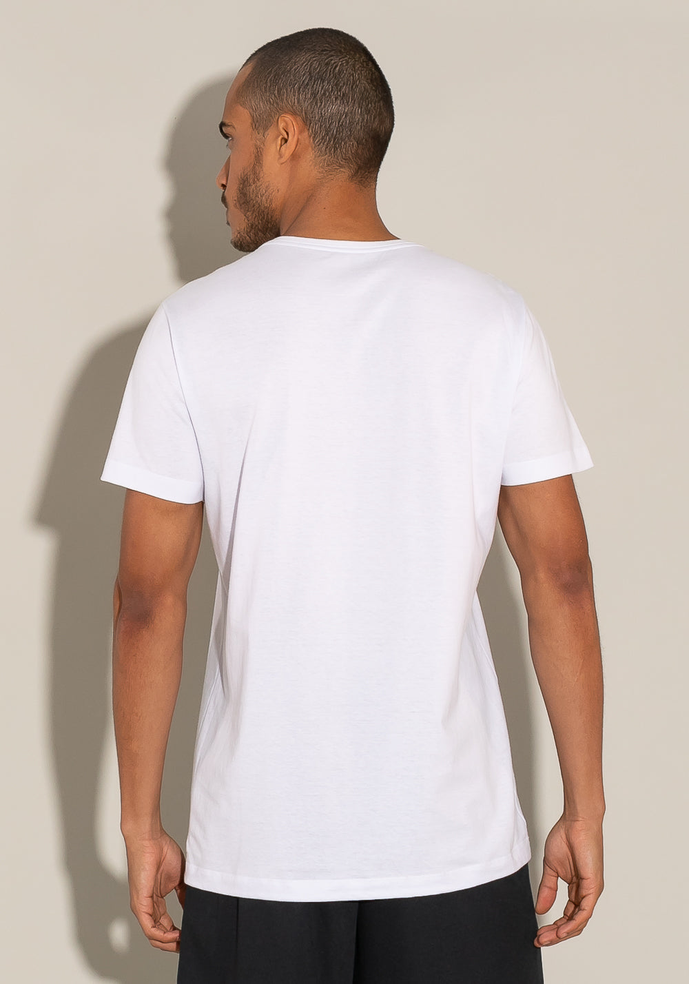 Camiseta Manga Curta For Men Slim Branca Com Silk Paradise Dlk