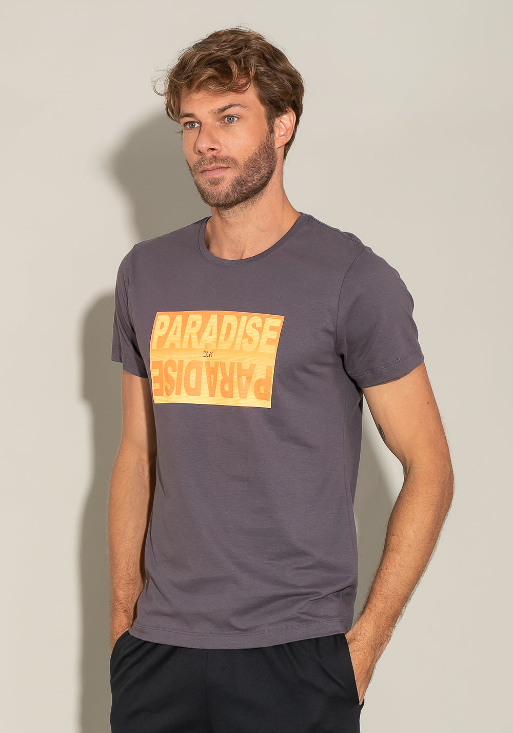 Camiseta Manga Curta For Men Slim Verde Escuro Com Silk Paradise Dlk
