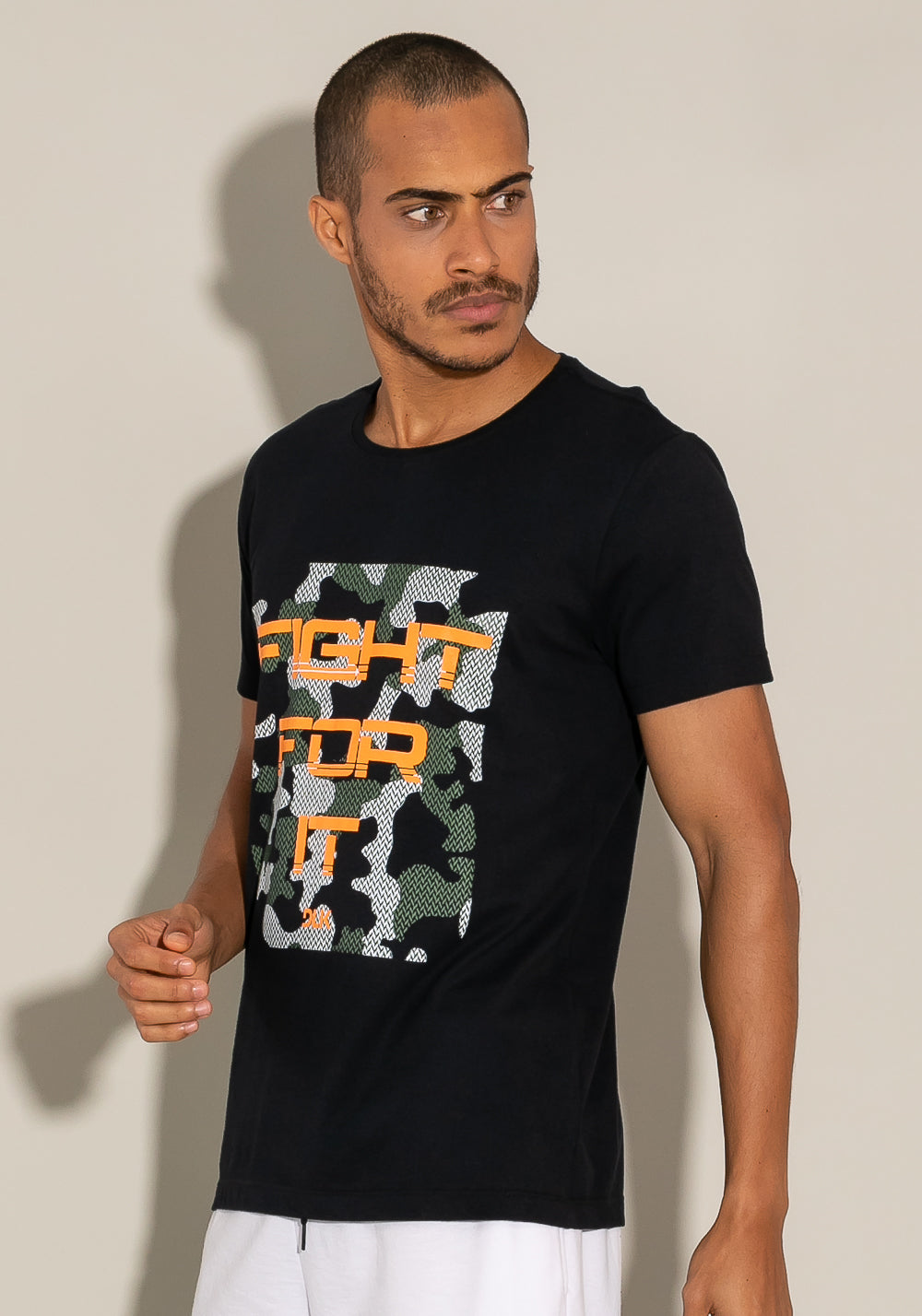 Camiseta Manga Curta For Men Slim Turquesa Com Silk Fight For It Dlk