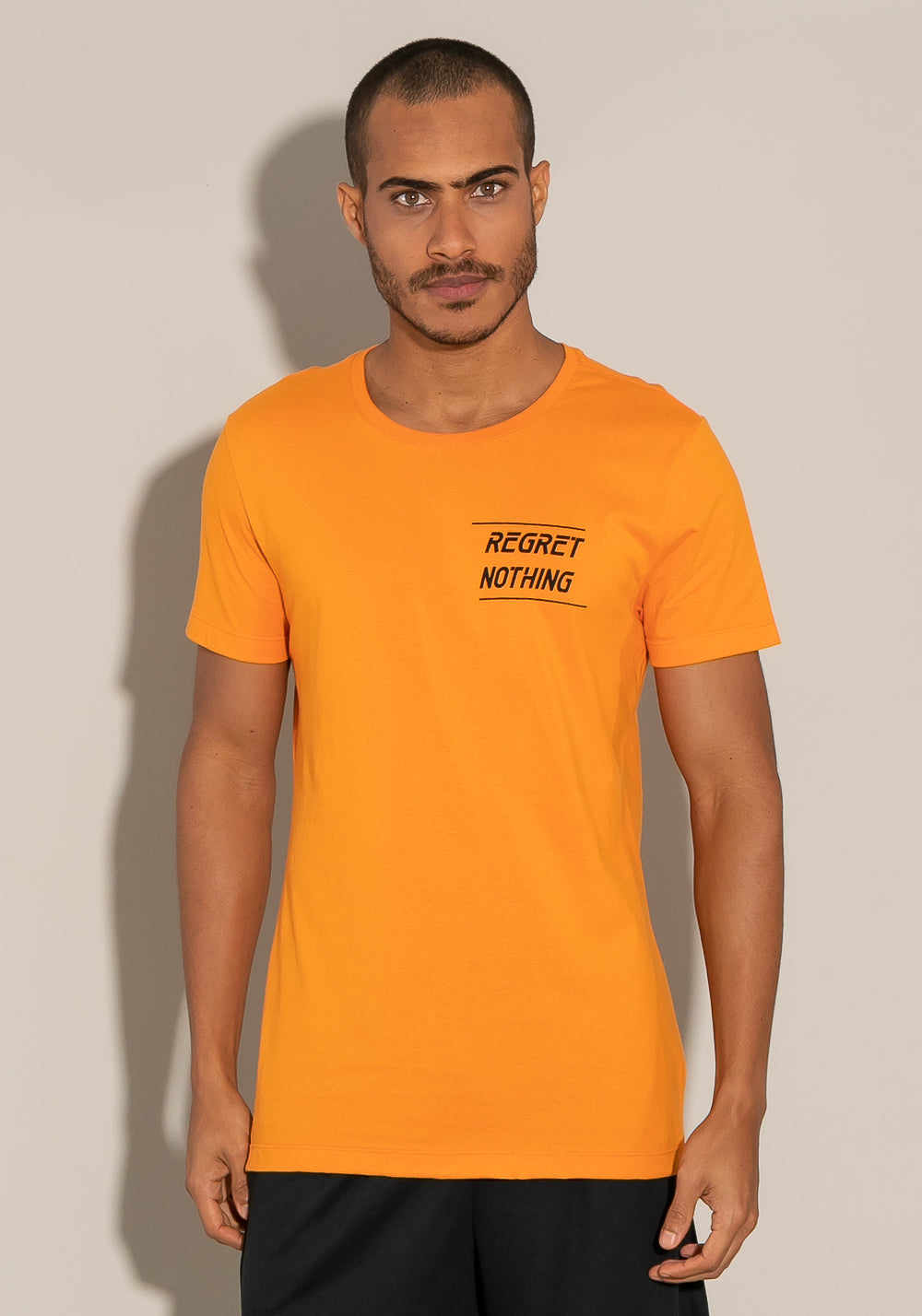 Camiseta Manga Curta For Men Slim Laranja Com Silk Dlk