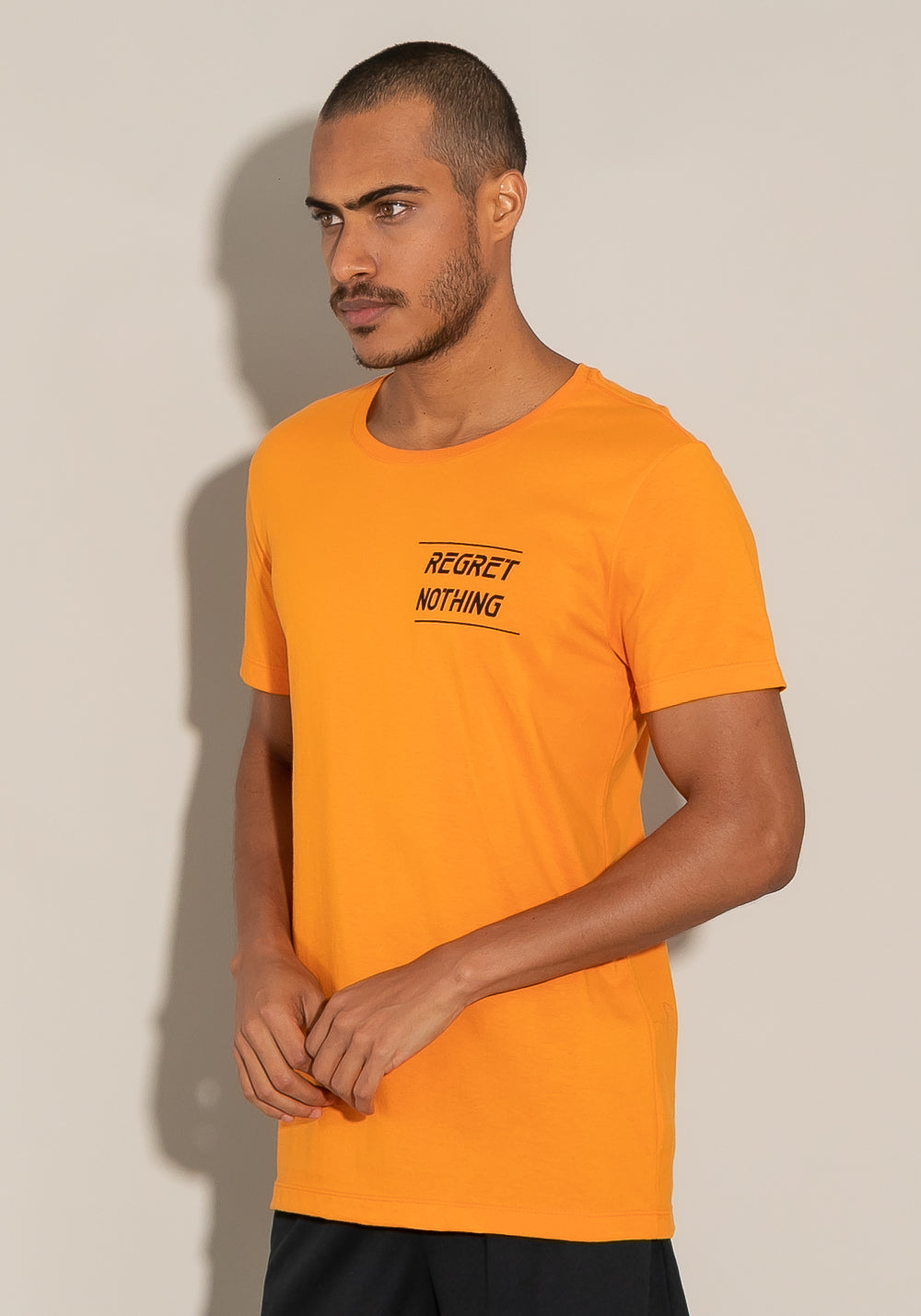 Camiseta Manga Curta For Men Slim Laranja Com Silk Dlk