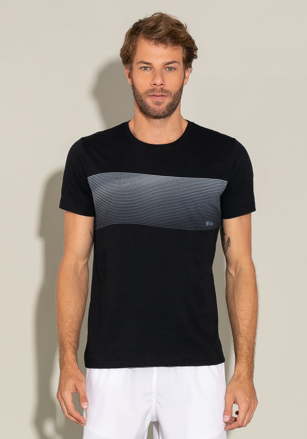 Camiseta Manga Curta For Men Wave Preto Dlk
