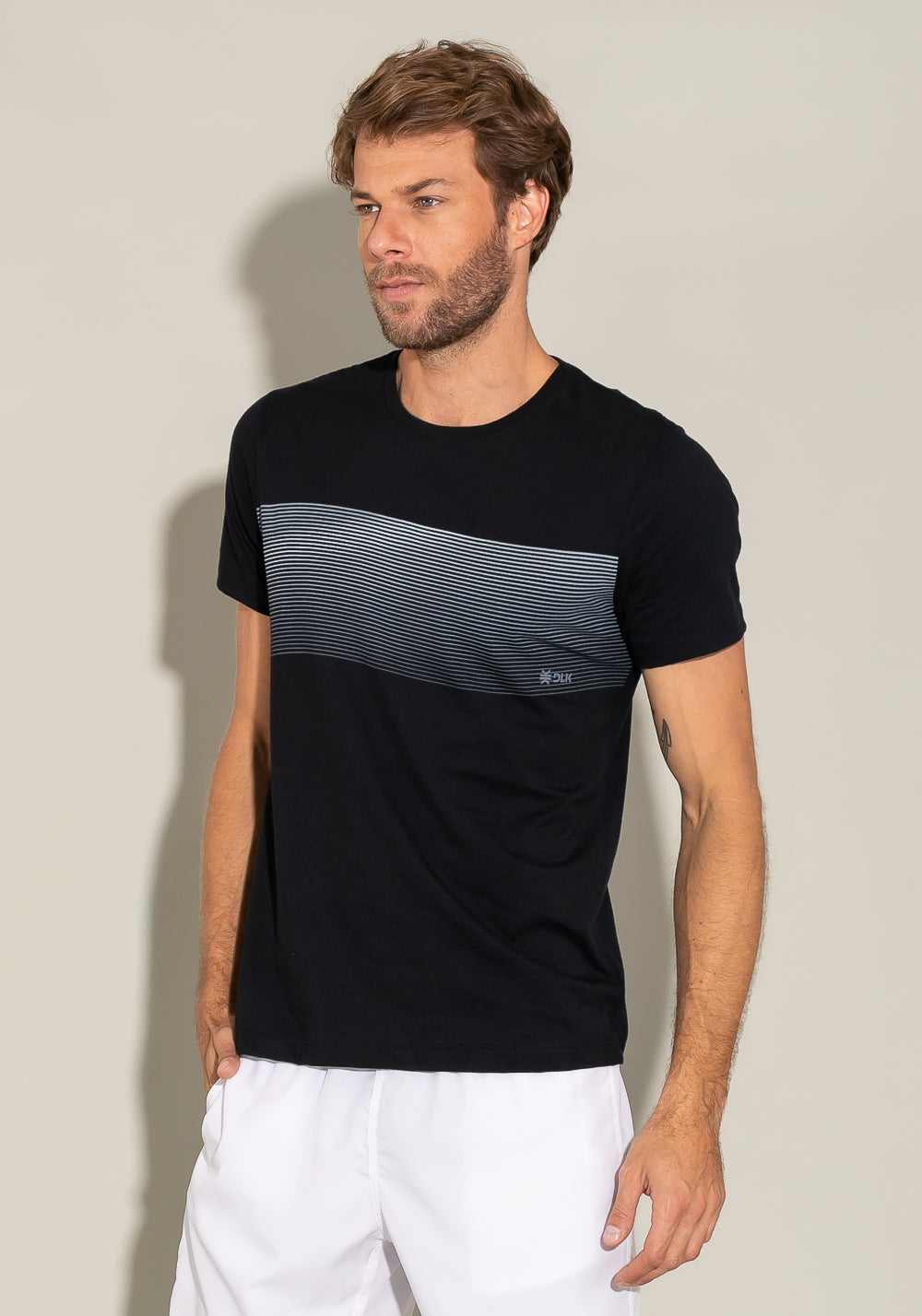 Camiseta Manga Curta For Men Wave Preto Dlk