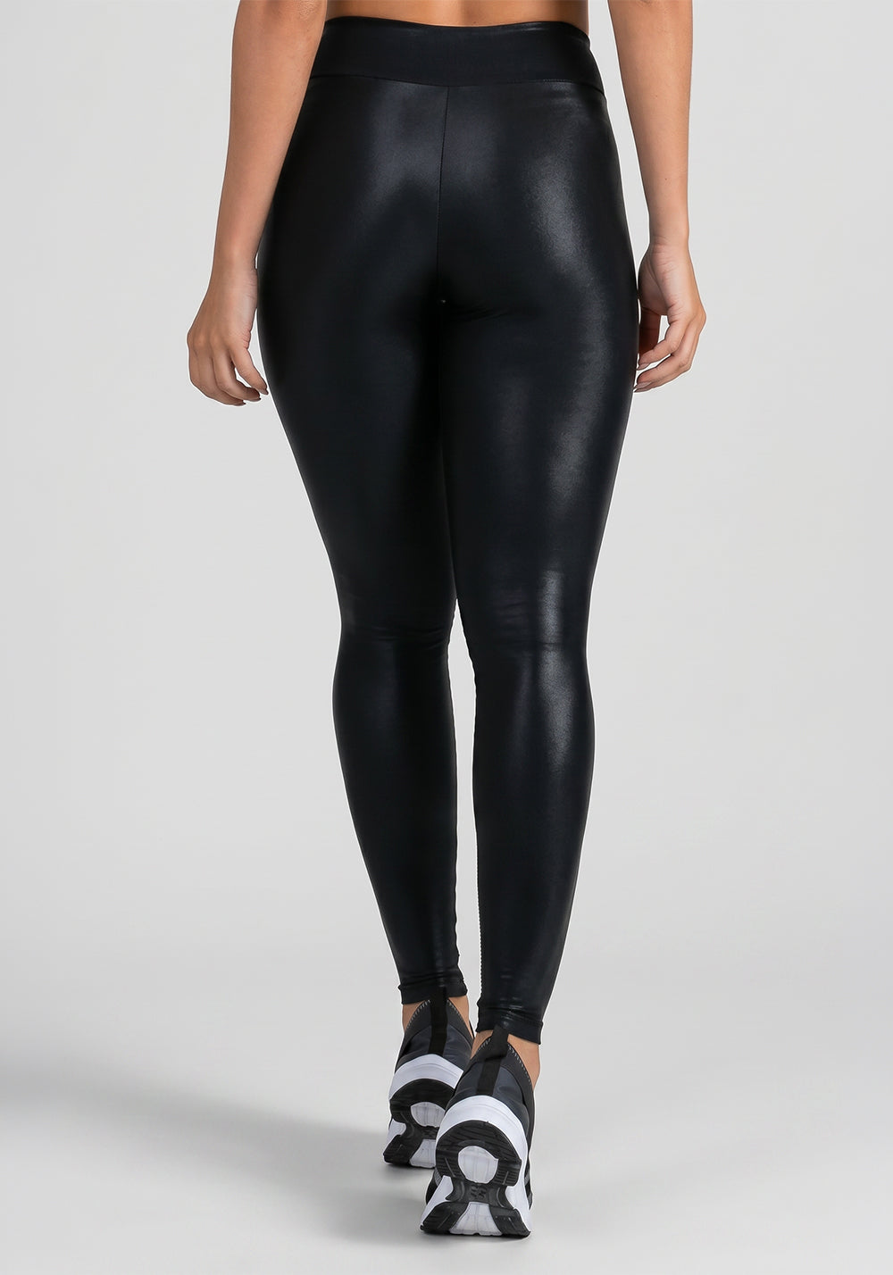 Calça Legging Happiness Texturizada Com Cirrê Preta Dlk