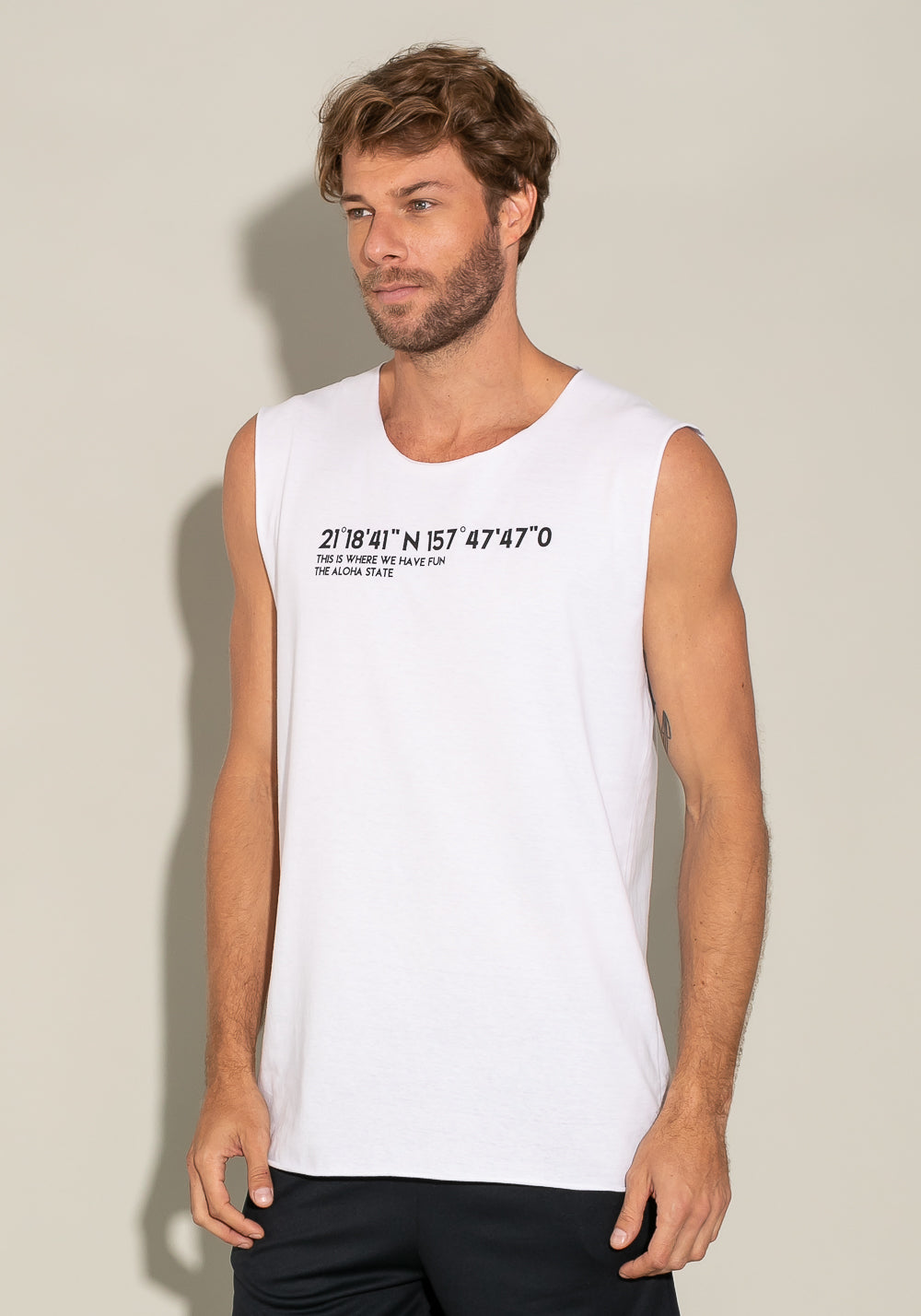Regata Cavada A Fio For Men Hawaii Branco Dlk