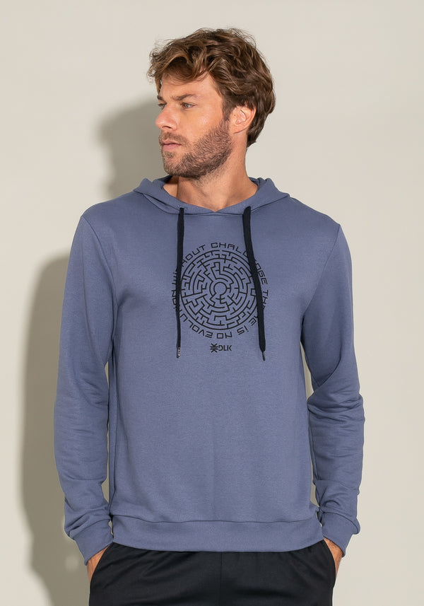 Casaco Com Capuz For Men Azul Marinho Com Silk Preto Dlk