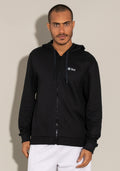 Casaco De Moletom Com Zíper For Men Preto Dlk