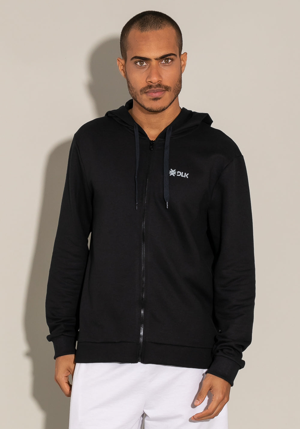 Casaco De Moletom Com Zíper For Men Preto Dlk