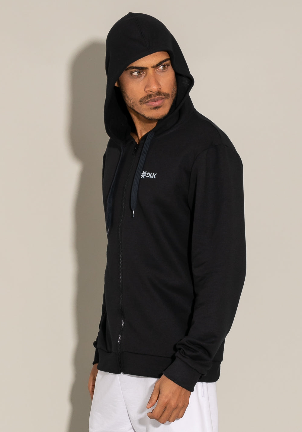 Casaco De Moletom Com Zíper For Men Preto Dlk