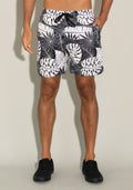 Short For Men Com Bolso E Cadarço Estampa Folhas Étnicas Dlk