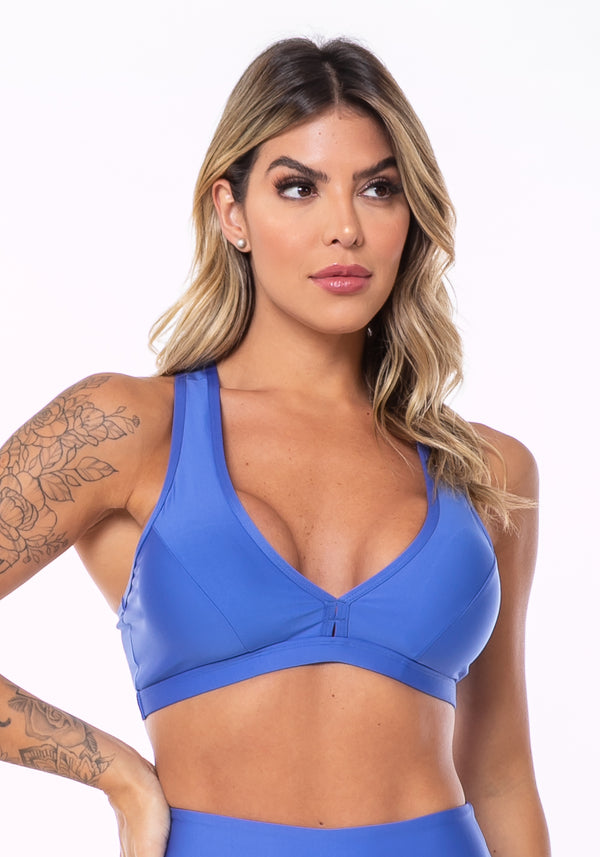 Top Equilibrium Azul com Bojo Modelo Nadador Dlk