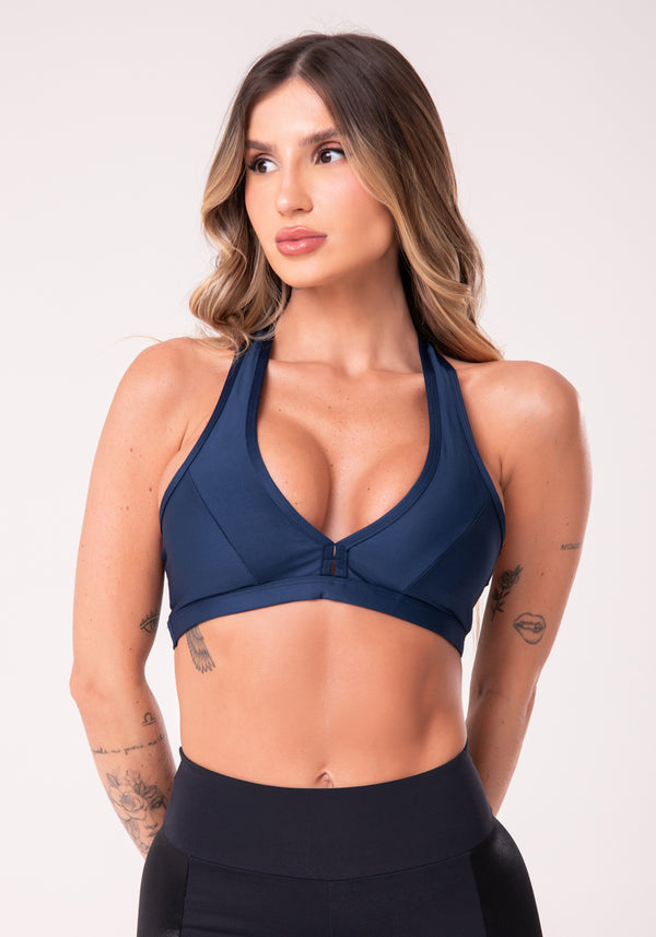 Top Equilibrium Azul Marinho Com Bojo Modelo Nadador Dlk