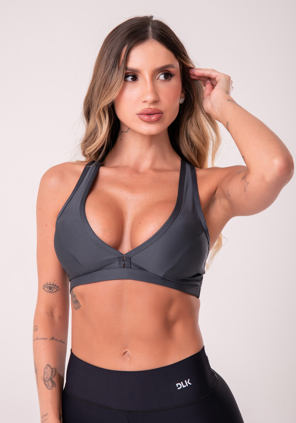 Top Equilibrium Cinza com Bojo Modelo Nadador Dlk