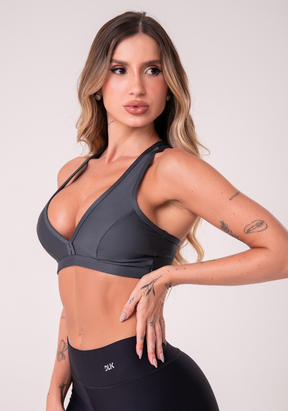 Top Equilibrium Cinza com Bojo Modelo Nadador Dlk